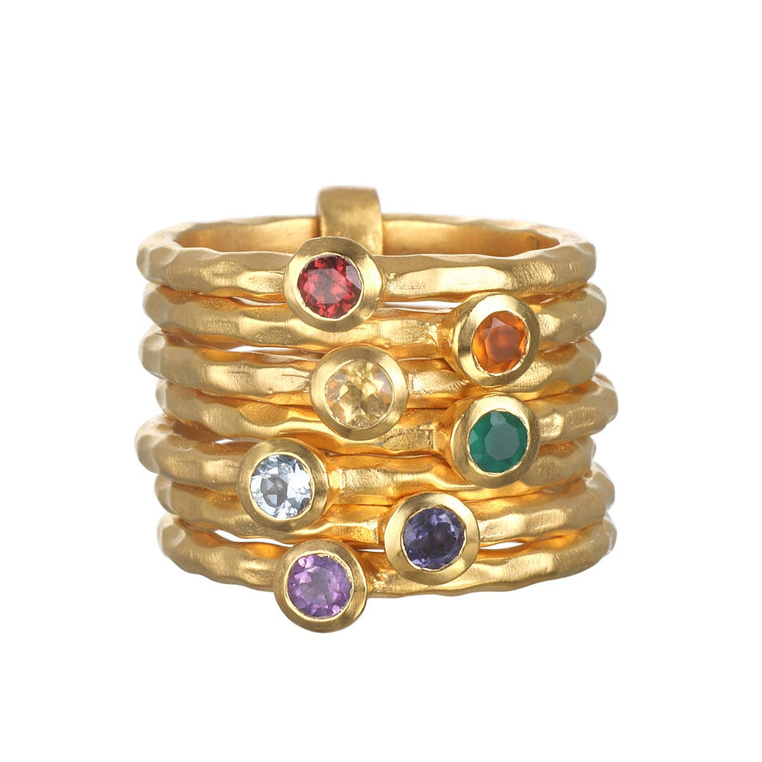 Multi band 7 Chakra Gemstone Ring