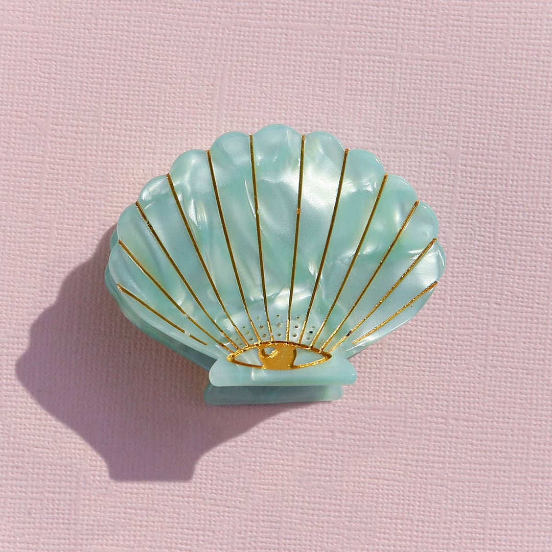 Mint Pearl Shell Hair Claw