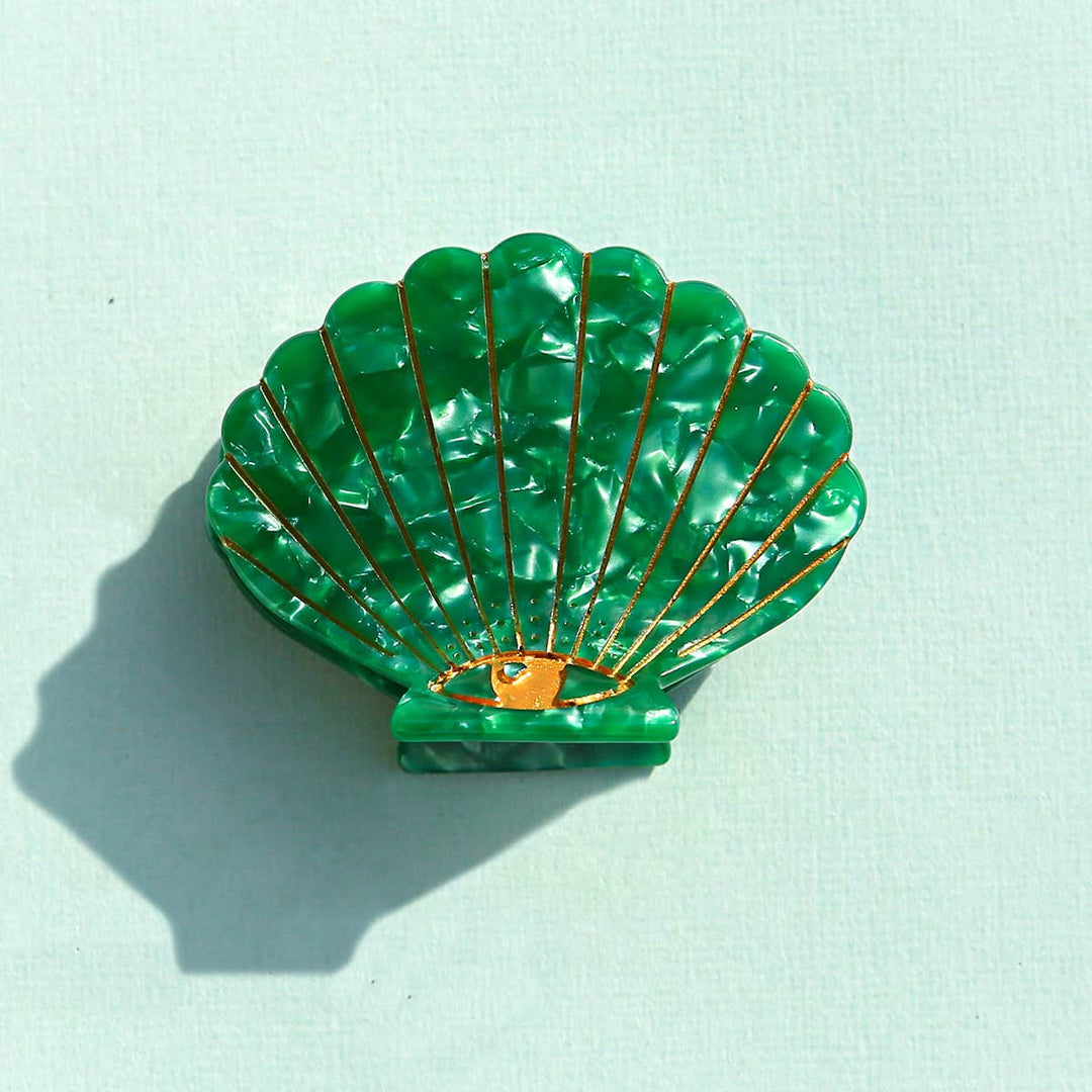 Emerald Pearl Shell Hair Claw