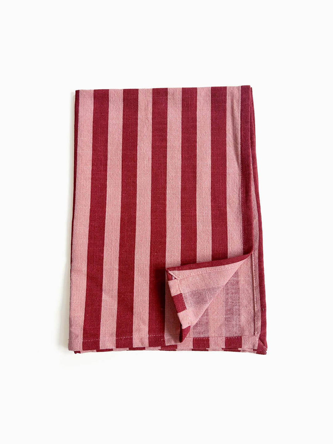 Jaipur Stripe Tea Towel, Pomegranate