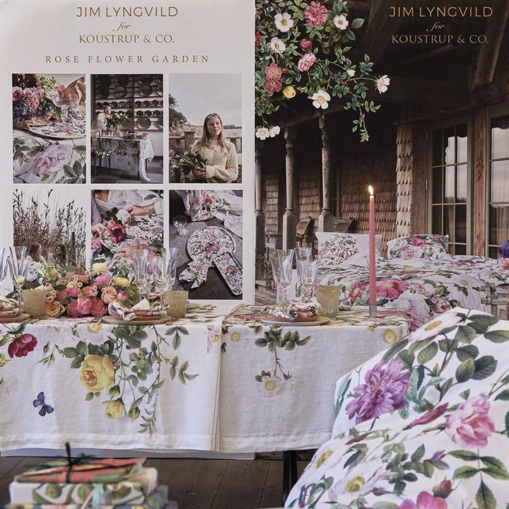 Rose flower garden European Linen Tablecloth