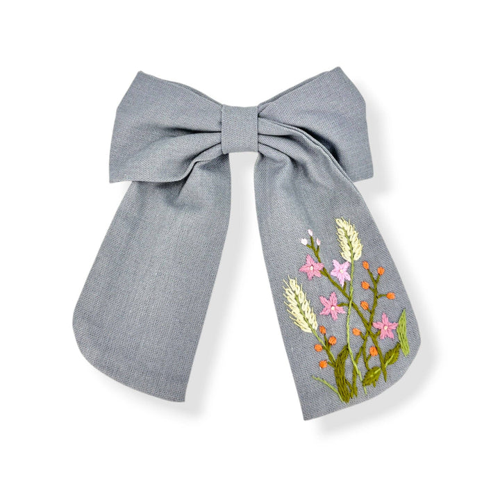 Floral Hand Embroidered Hair Barrette