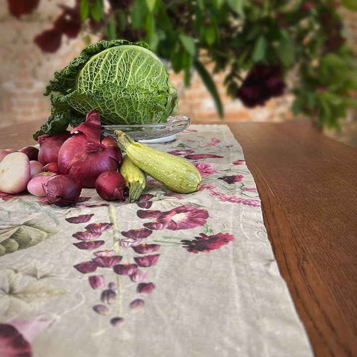 Blossom Garden - European linen table runner