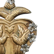 Antique Gold Dove Ex-Voto Heart Wall Décor