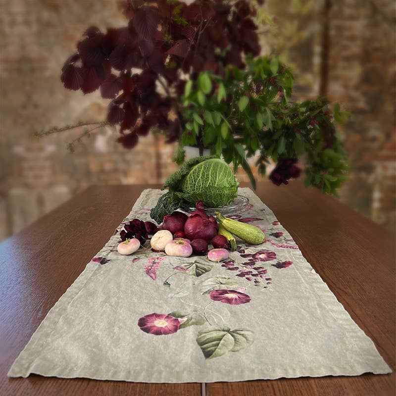 Blossom Garden - European linen table runner