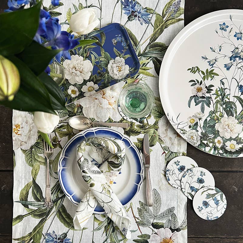 Blue Flower garden Table runner