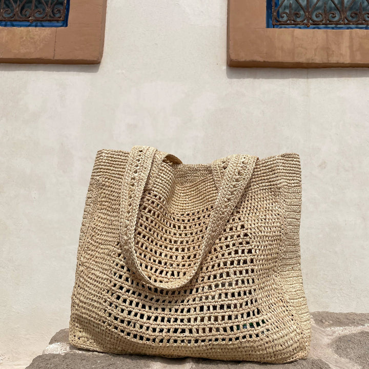 Tsingy net bag in natural raffia