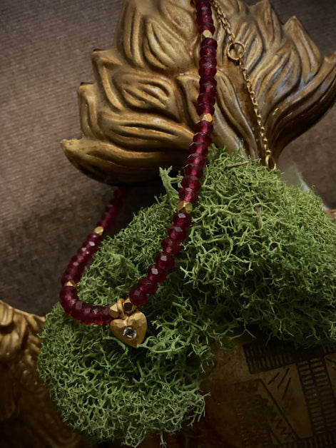 Healing Heart Red Onyx Heart Bracelet