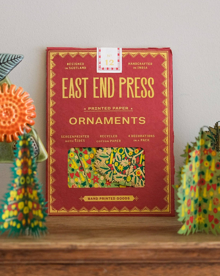 Decorated Trees Paper Ornaments