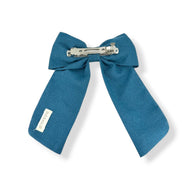 Forest Teal Hand Embroidered Hair Barrette
