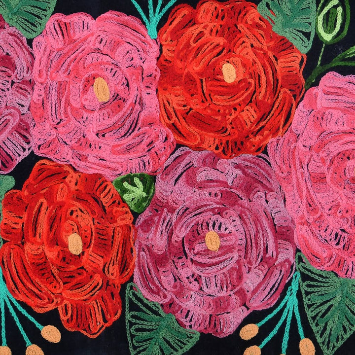 FLORAL NAVY VELVET RUNNER 13x86"