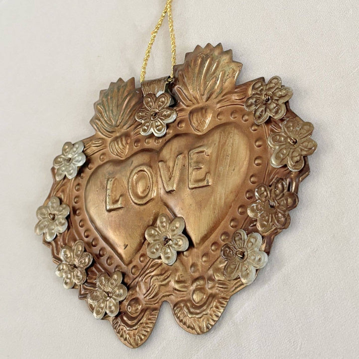Antique Gold Love Milagro Heart Wall Décor