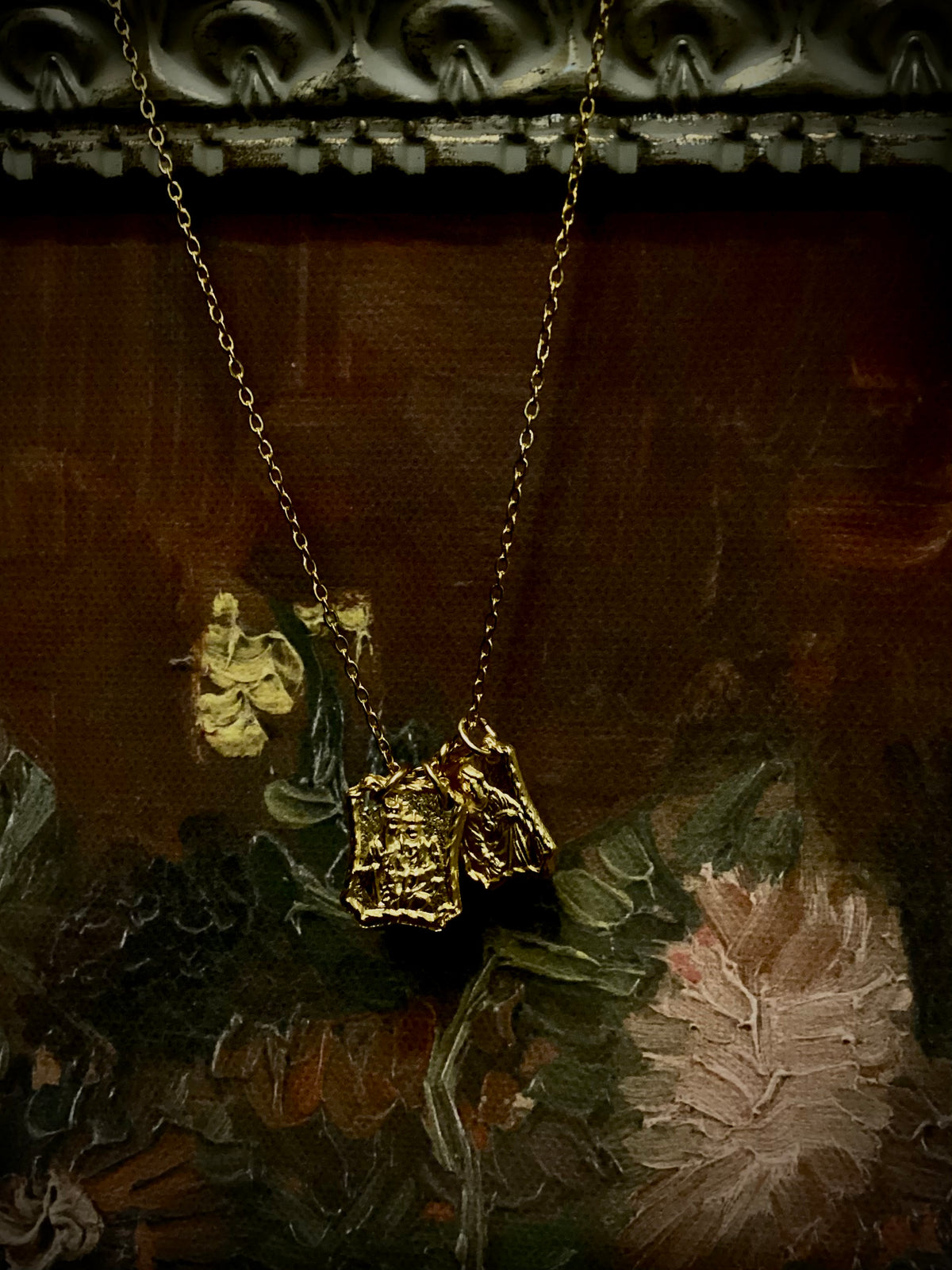 Gold-Plated Scapular Pendant Necklace