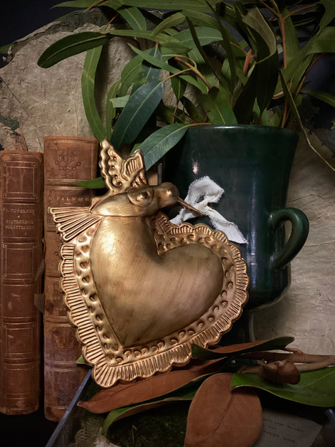 Antique Gold “Peace” Heart Wall Décor