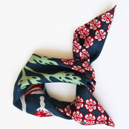 Silk Scarf - Mini Alice Marine Navy