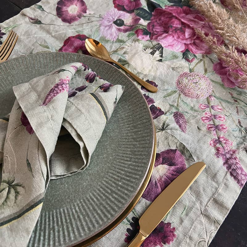 Blossom Garden - European linen table runner