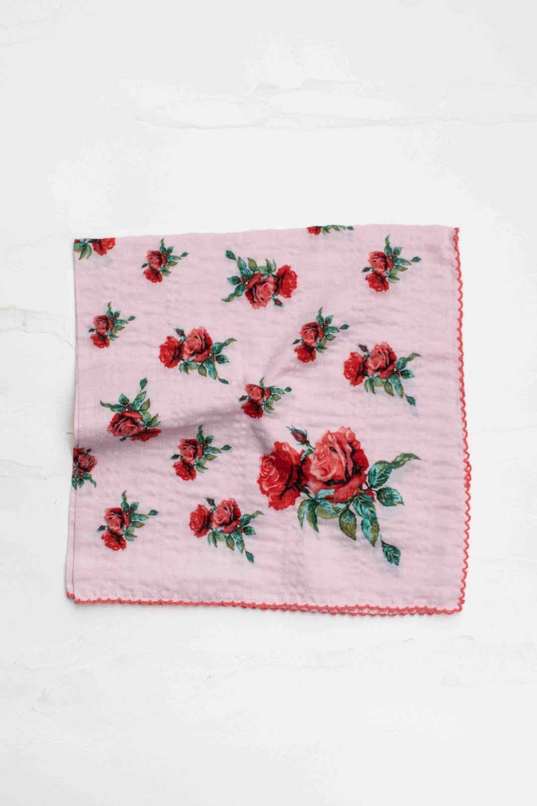 Vintage Rose Print Cotton Scarf