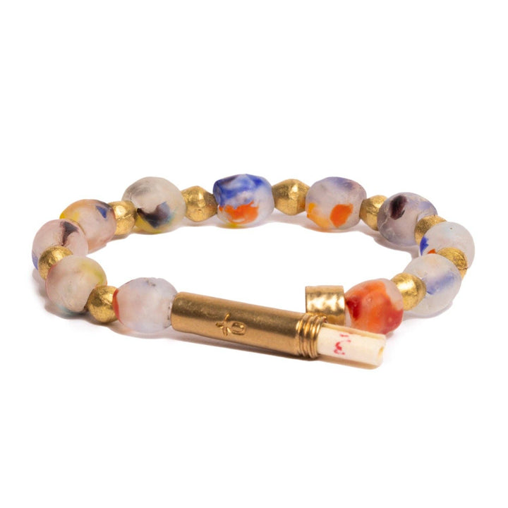 Wishbeads - Recycled Glass Rainbow Shine Bracelet