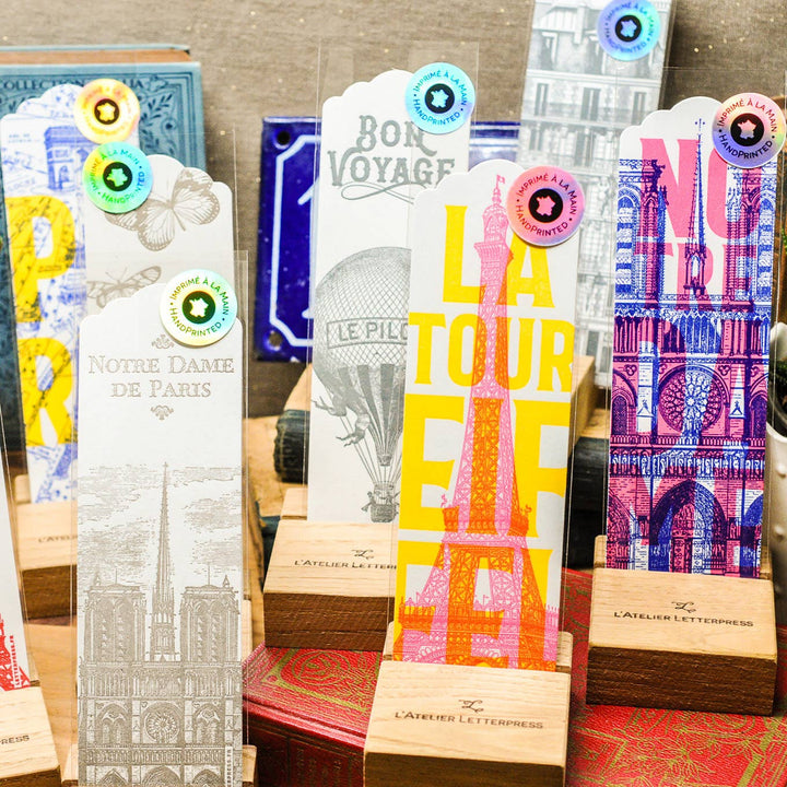 Letterpress Bookmark Hot Air Balloon Bon Voyage