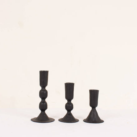 Medium Black Candle Holder, Austen