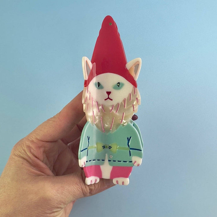 GARDEN CAT GNOME - Hair Claw