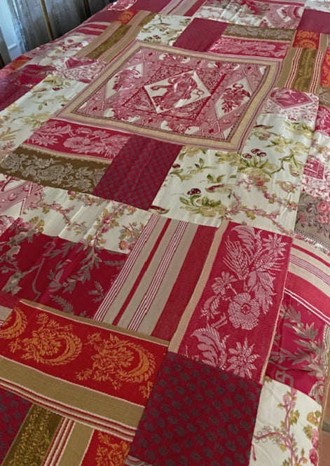 French Vintage Patchwork Throw (or Tablecloth)