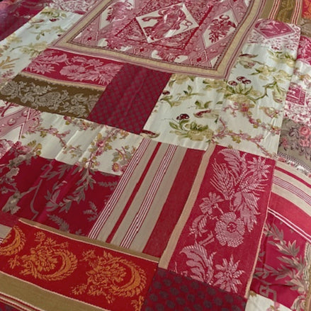 French Vintage Patchwork Throw (or Tablecloth)