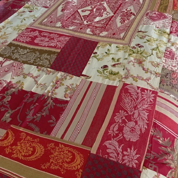 French Vintage Patchwork Throw (or Tablecloth)