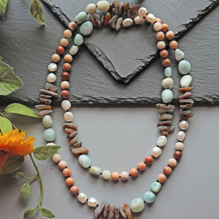 Endless Infinity Mixed Semi-Precious Stone Necklace
