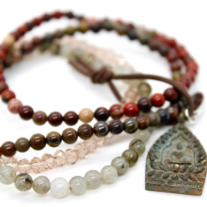 Semi Precious Stone Buddha Charm Bracelet -Buddha Collection-