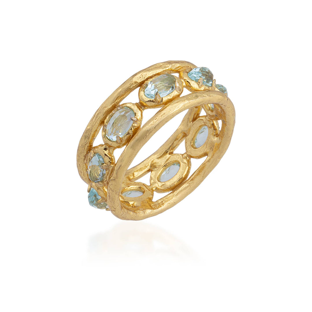 Azure Gold Plated Blue Topaz Ring