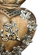 Antique Gold Grace Received Ex-Voto Heart Wall Décor