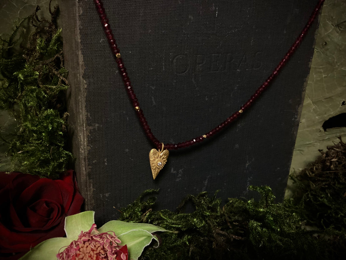 Red Onyx Heart Necklace