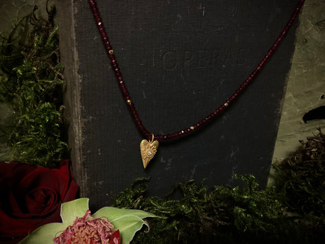 Red Onyx Heart Necklace
