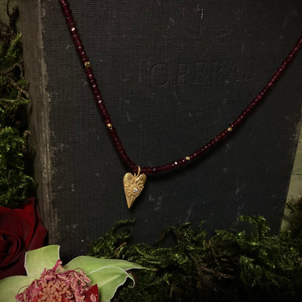 Red Onyx Heart Necklace