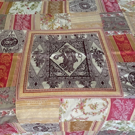 French Vintage Patchwork Throw (or Tablecloth)