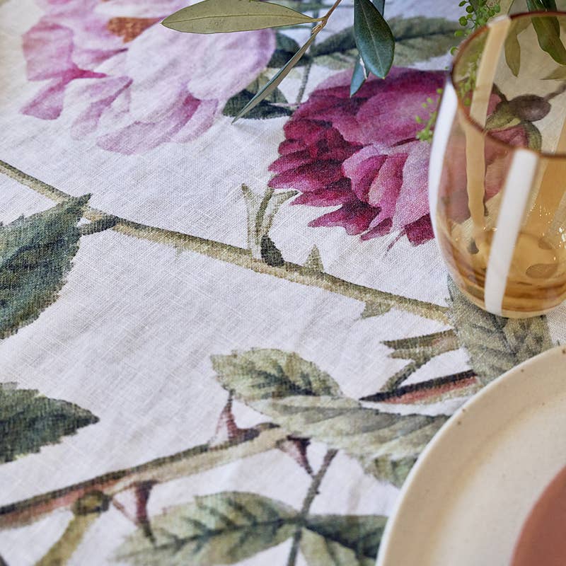 Rose flower garden European Linen Tablecloth