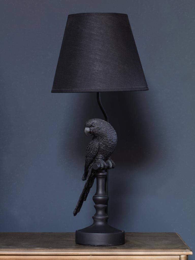 Black parrot lamp with shade