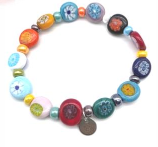 Millefiori Piatta Murano Glass Bracelet
