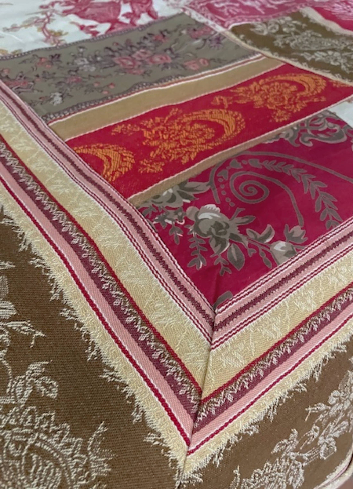French Vintage Patchwork Throw (or Tablecloth)