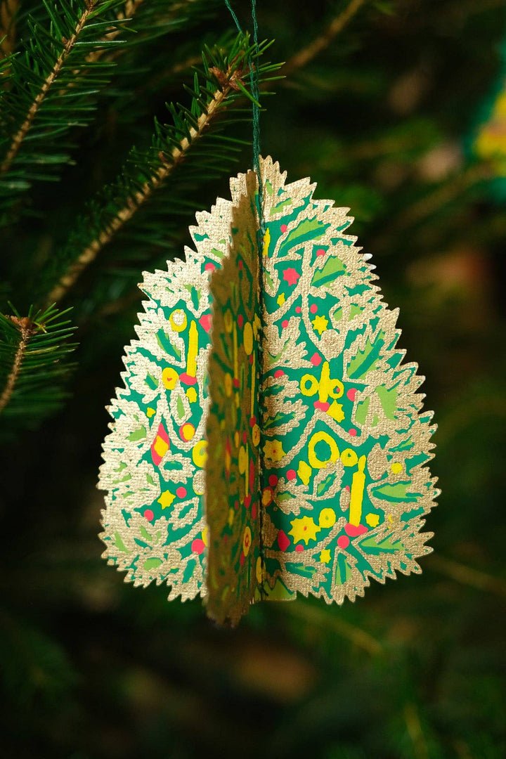 Decorated Trees Paper Ornaments