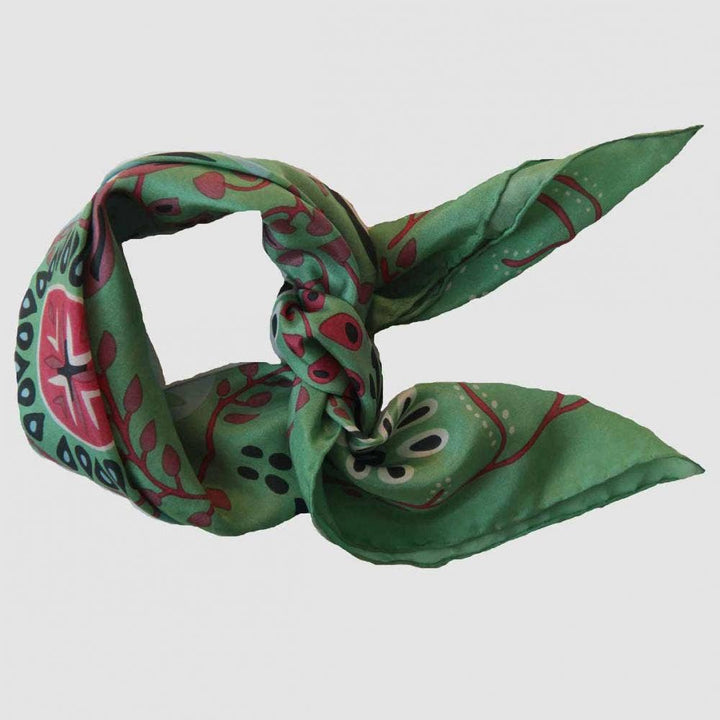 Silk  Scarf - Green Green Mini Marushka
