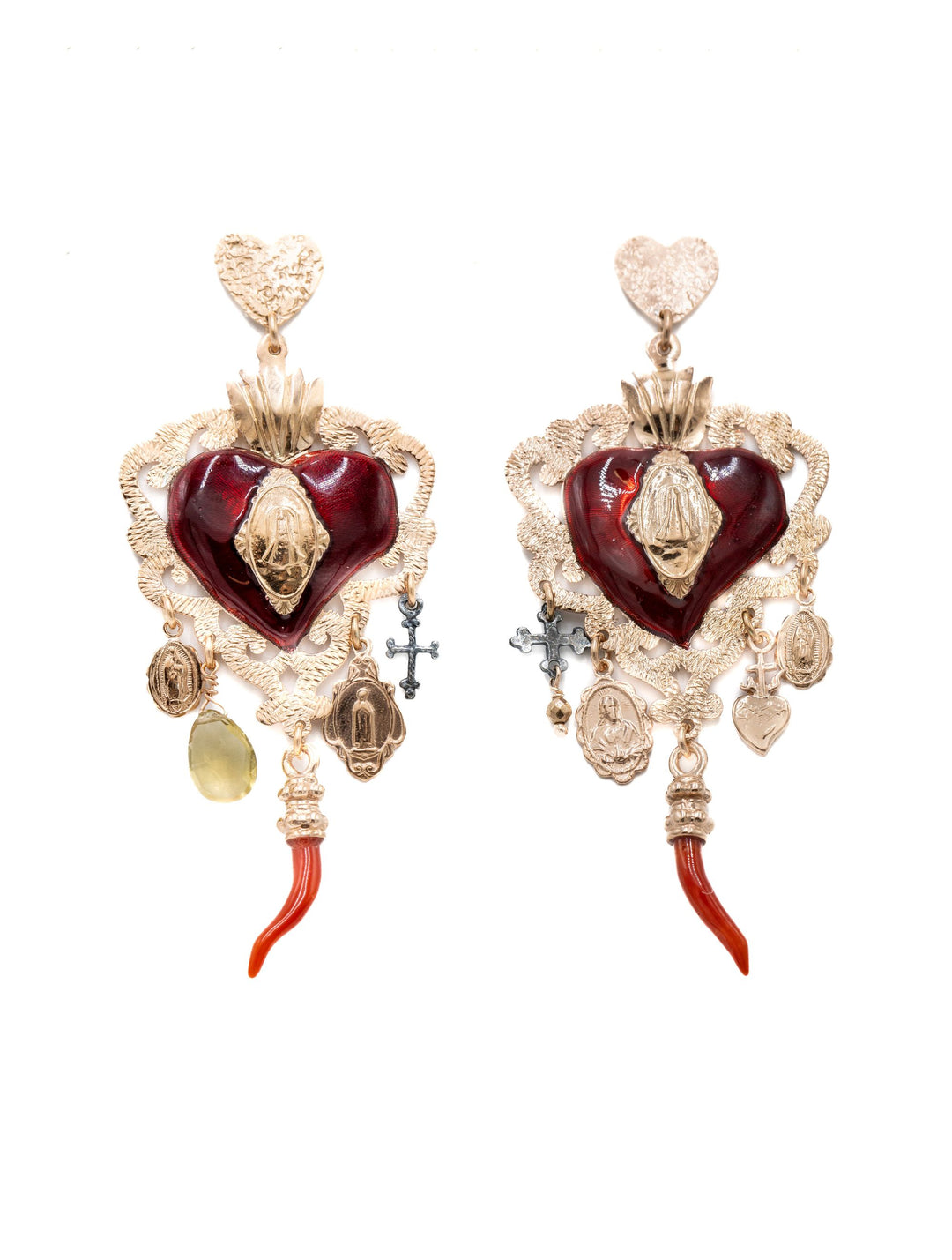 Italian Sacred Flame Earrings - Red