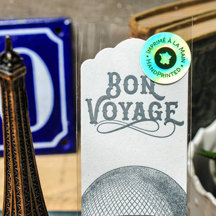 Letterpress Bookmark Hot Air Balloon Bon Voyage