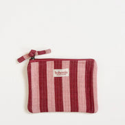 Jaipur Stripe Medium Pouch, Pomegranate