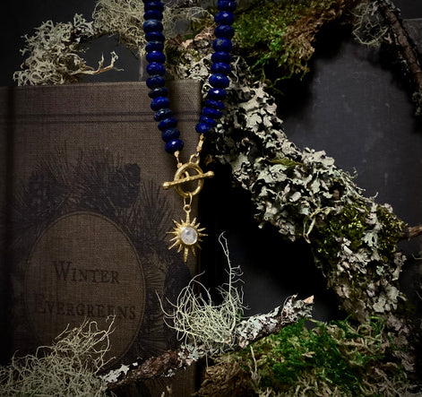 18" Lapis Starburst Toggle Necklace