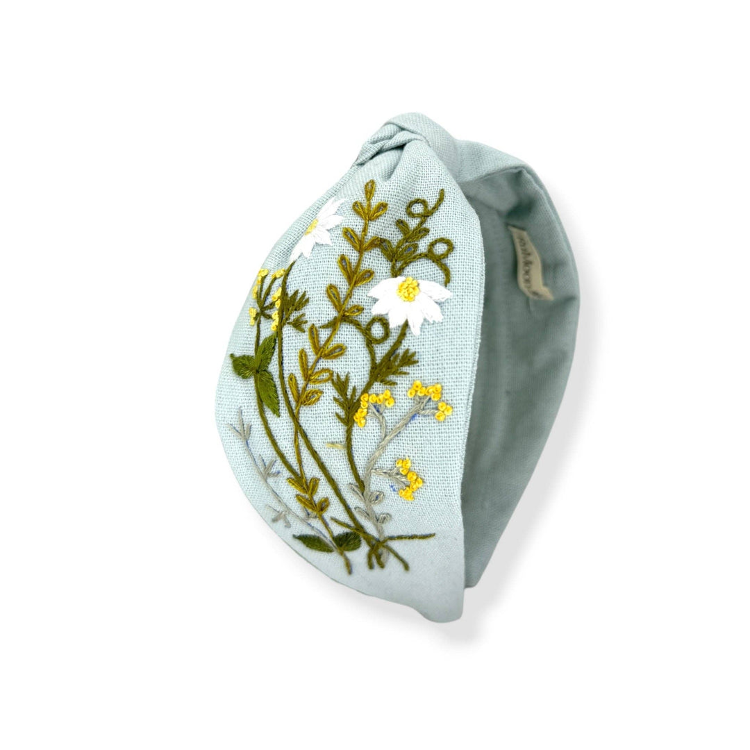 Daisies In The Sky Hand Embroidered Headband