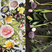 Flower Garden linen Table Runner