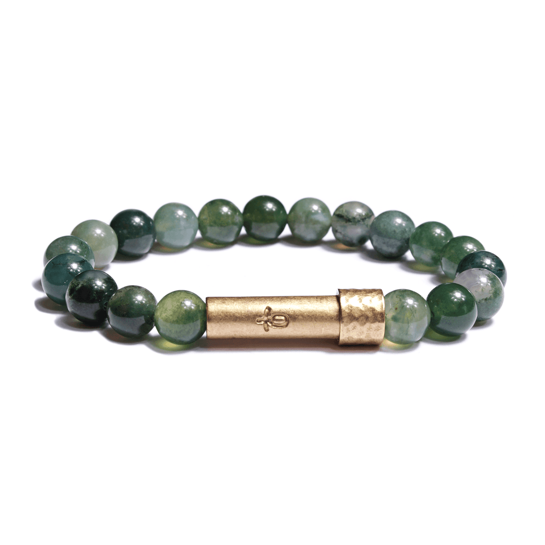 Wishbeads - Polished Grass Agate Intention Bracelet