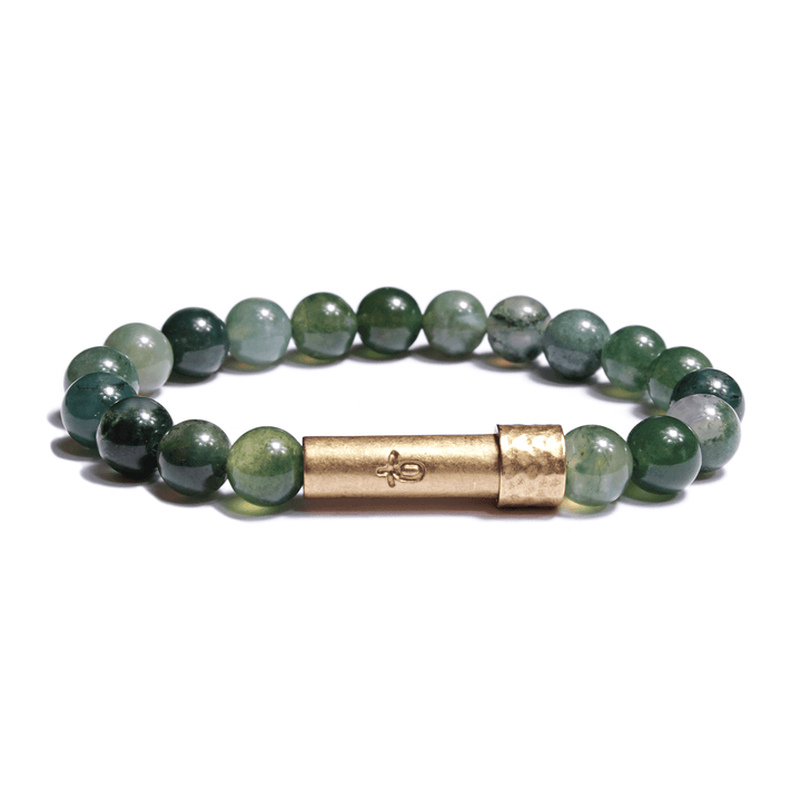 Wishbeads - Polished Grass Agate Intention Bracelet